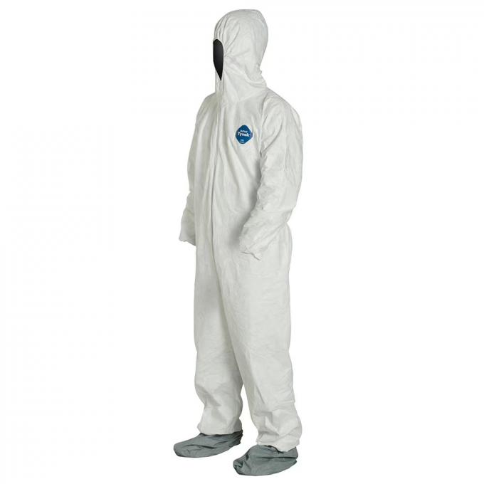 हुड सुरक्षात्मक सूट फैक्टरी अस्पताल सुरक्षा कपड़े (सफेद, 175 / एक्स्ट्रा लार्ज) के साथ डिस्पोजेबल कवरल